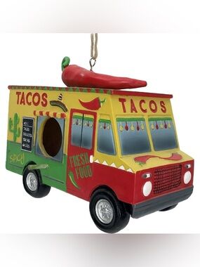 Colorful Red & Yellow Taco Truck Kids Toy Birdhouse